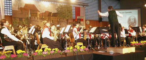 Zeigten sich in der Main-Spessart-Halle wieder einmal von ihrer besten Seite: die Musiker von Edelweiß Sulzbach unter Regie von Winfried Rehse. Foto: Wolfgang Tulaszewski